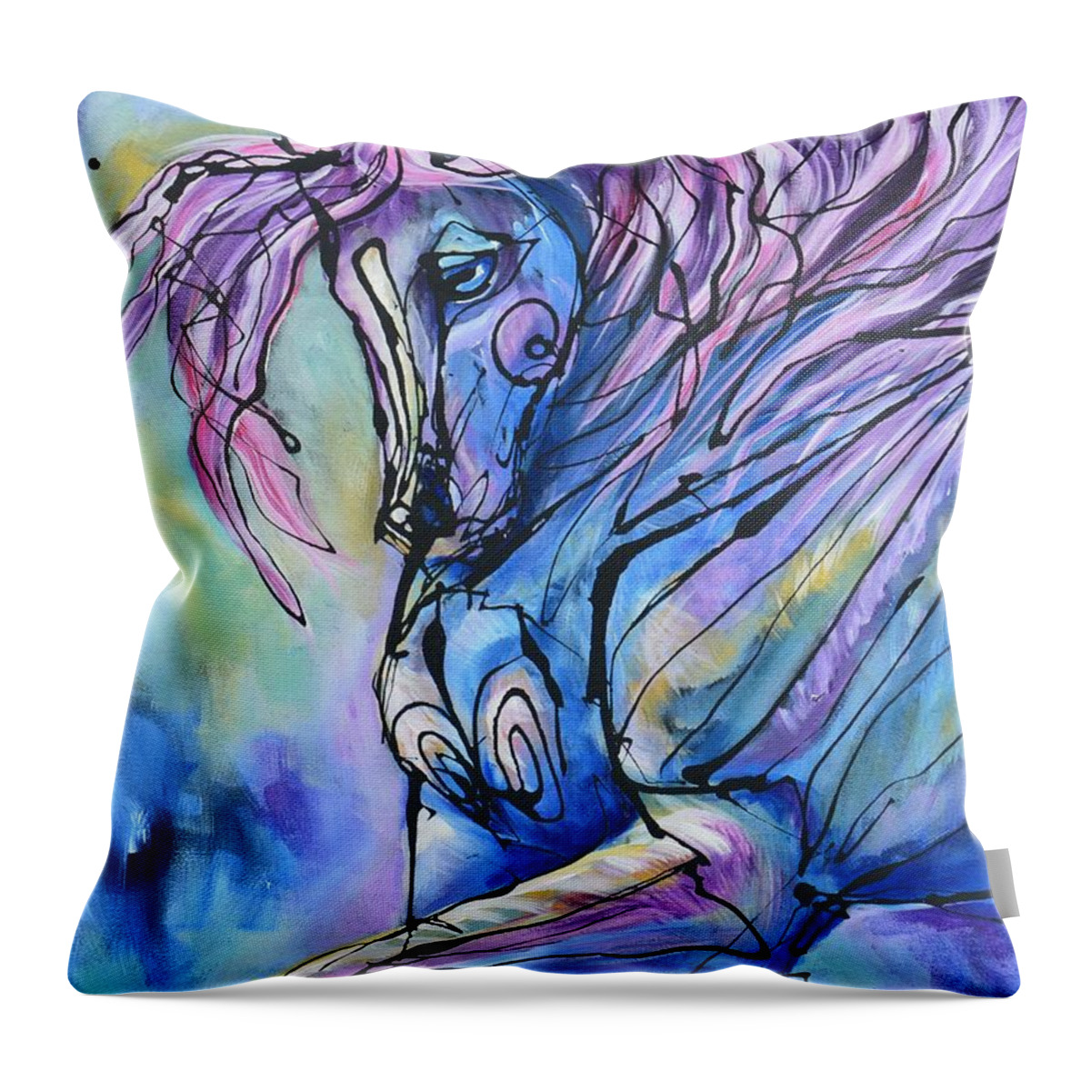 Horse Throw Pillow featuring the painting Purdy by Jonelle T McCoy