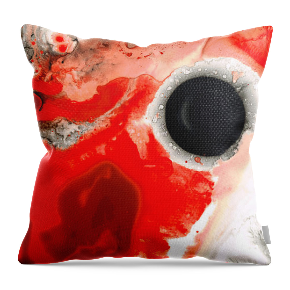 Red Throw Pillow featuring the painting Pure Passion - Red And Black Art Painting by Sharon Cummings