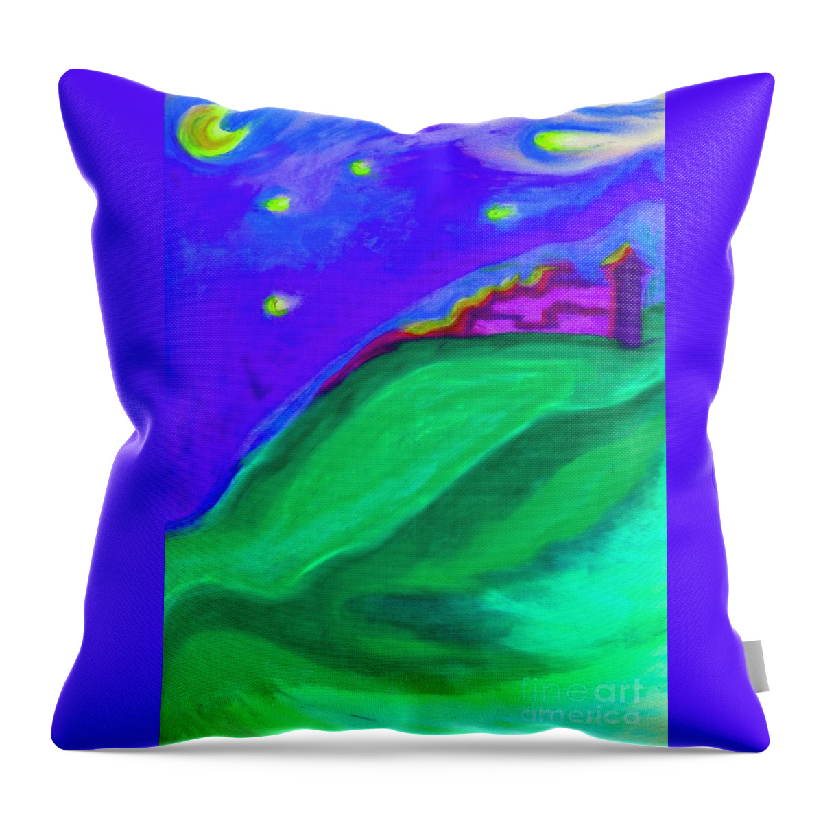 Castle Throw Pillow featuring the painting Purple Castle by jrr by First Star Art