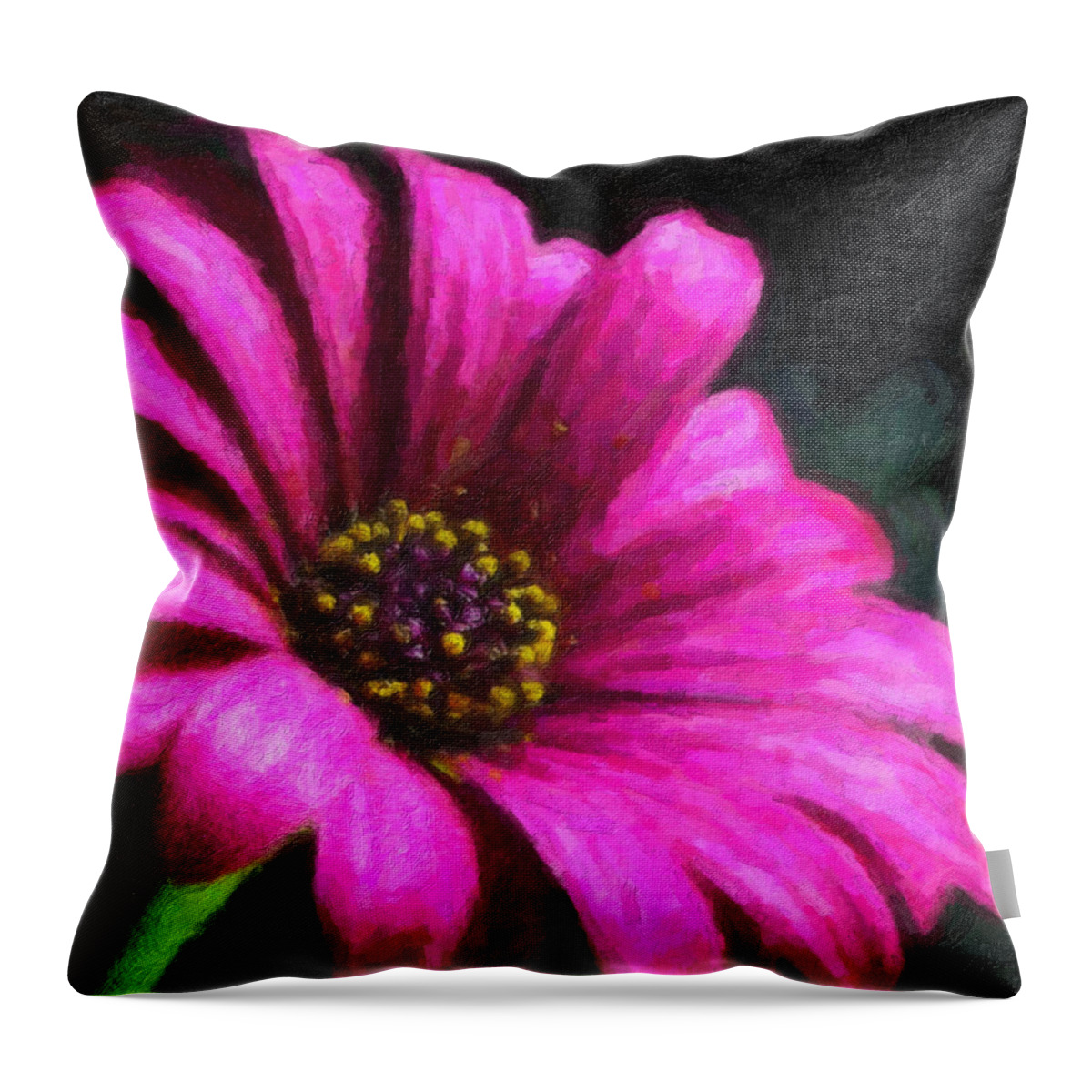 Daisy Throw Pillow featuring the digital art Purple by Chuck Mountain