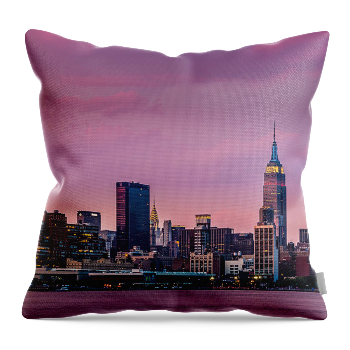 America Throw Pillow featuring the photograph Purple City by Mihai Andritoiu