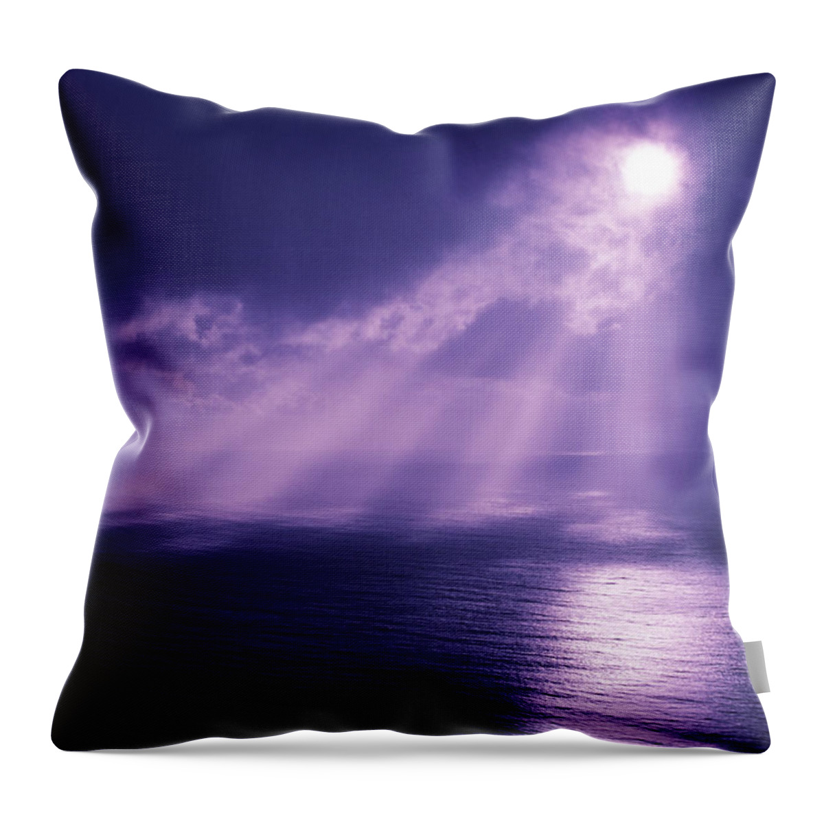 Blue Throw Pillow featuring the photograph Purple Cloudburst by Larry Dale Gordon - Printscapes