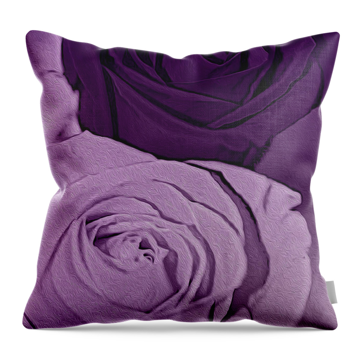 Rose Throw Pillow featuring the digital art Purple my favorite by Teri Schuster