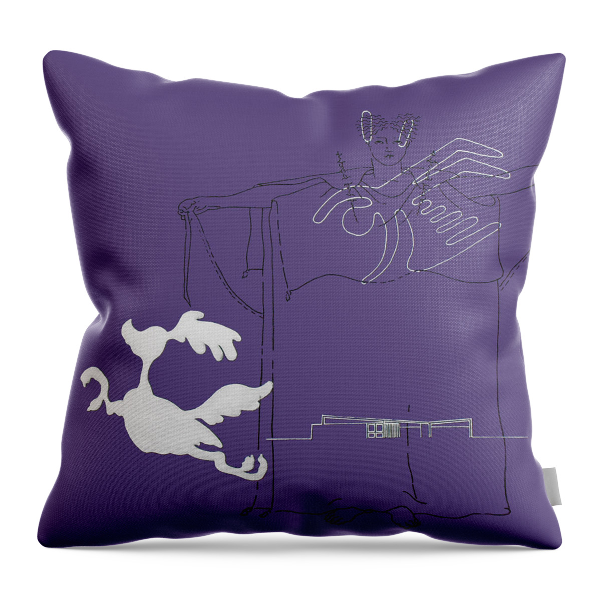 Palm Springs Throw Pillow featuring the painting Purple Palm Springs Idyll by Stan Magnan