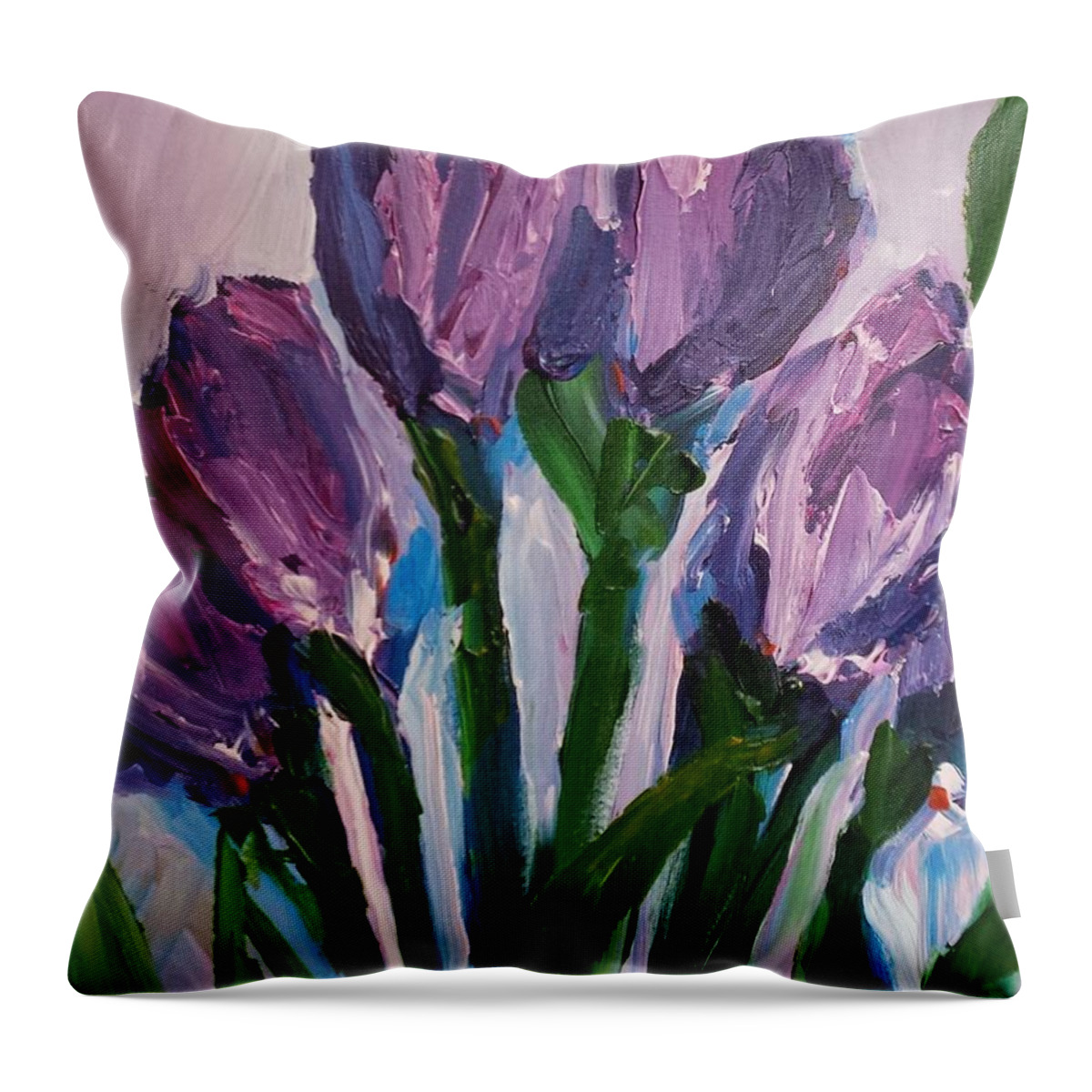 Spring Throw Pillow featuring the painting Purple Passion by Sherry Harradence
