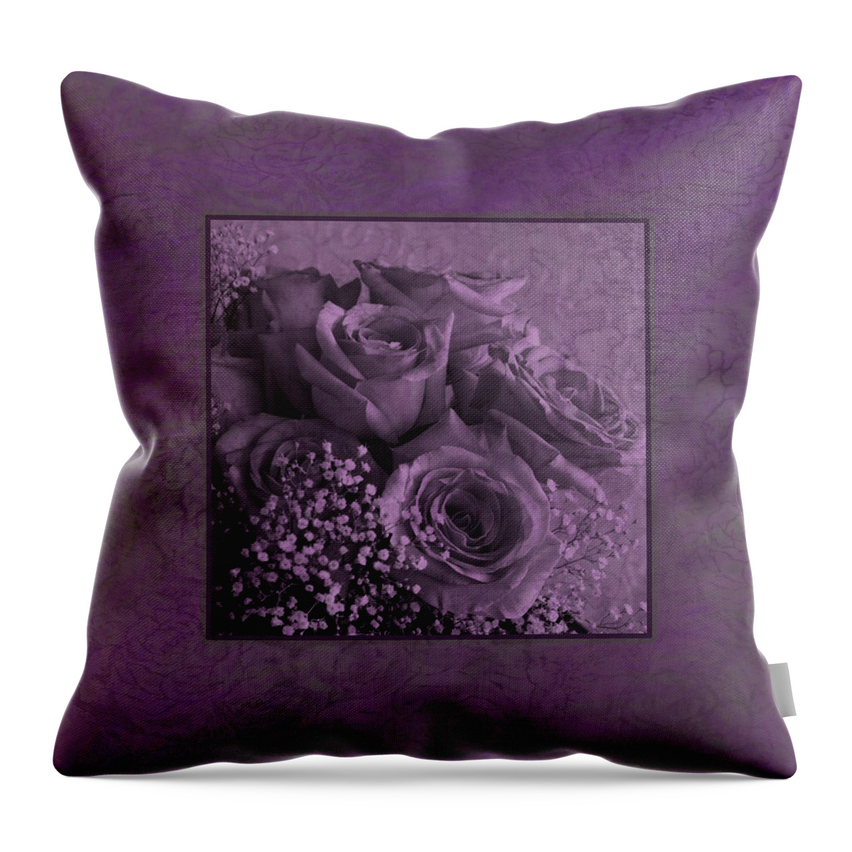 Lavender Roses Throw Pillow featuring the photograph Purple Roses Delight by Sandra Foster
