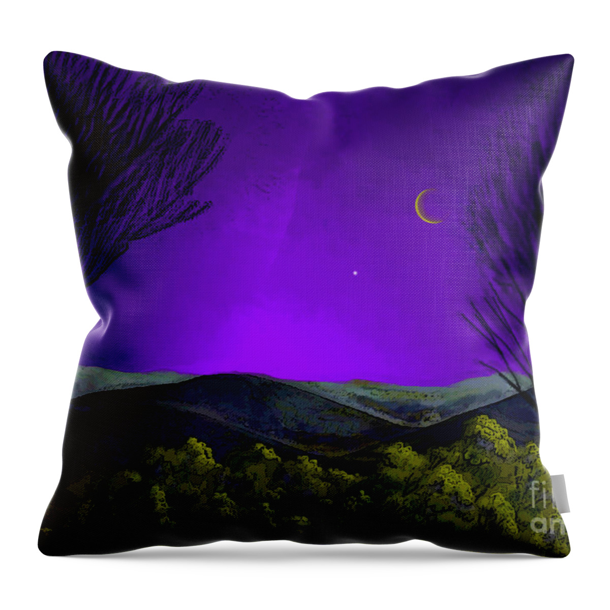 Purple Throw Pillow featuring the digital art Purple Sky by Carol Jacobs