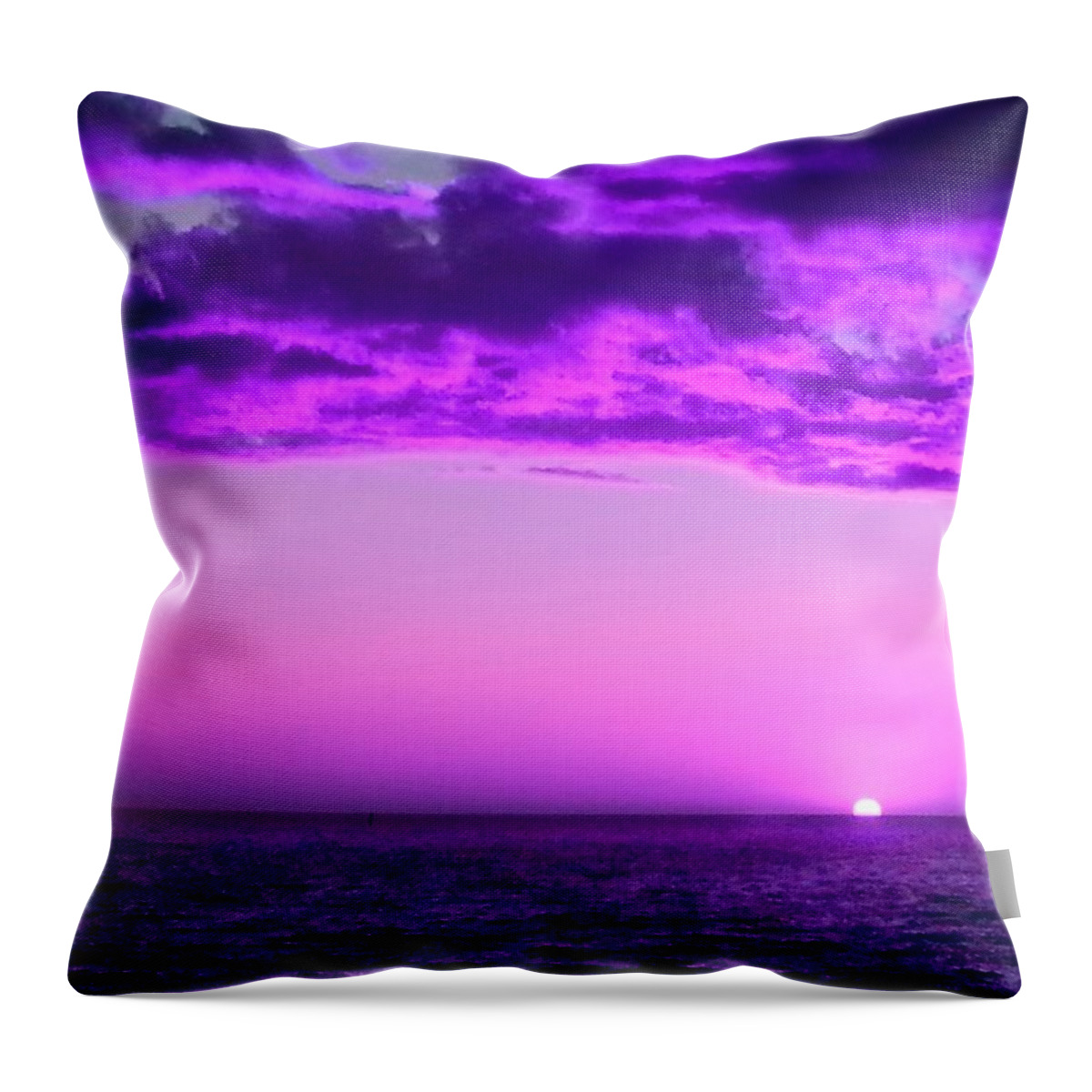 Purple Sunset Throw Pillow featuring the photograph Purple Sunset by Steed Edwards