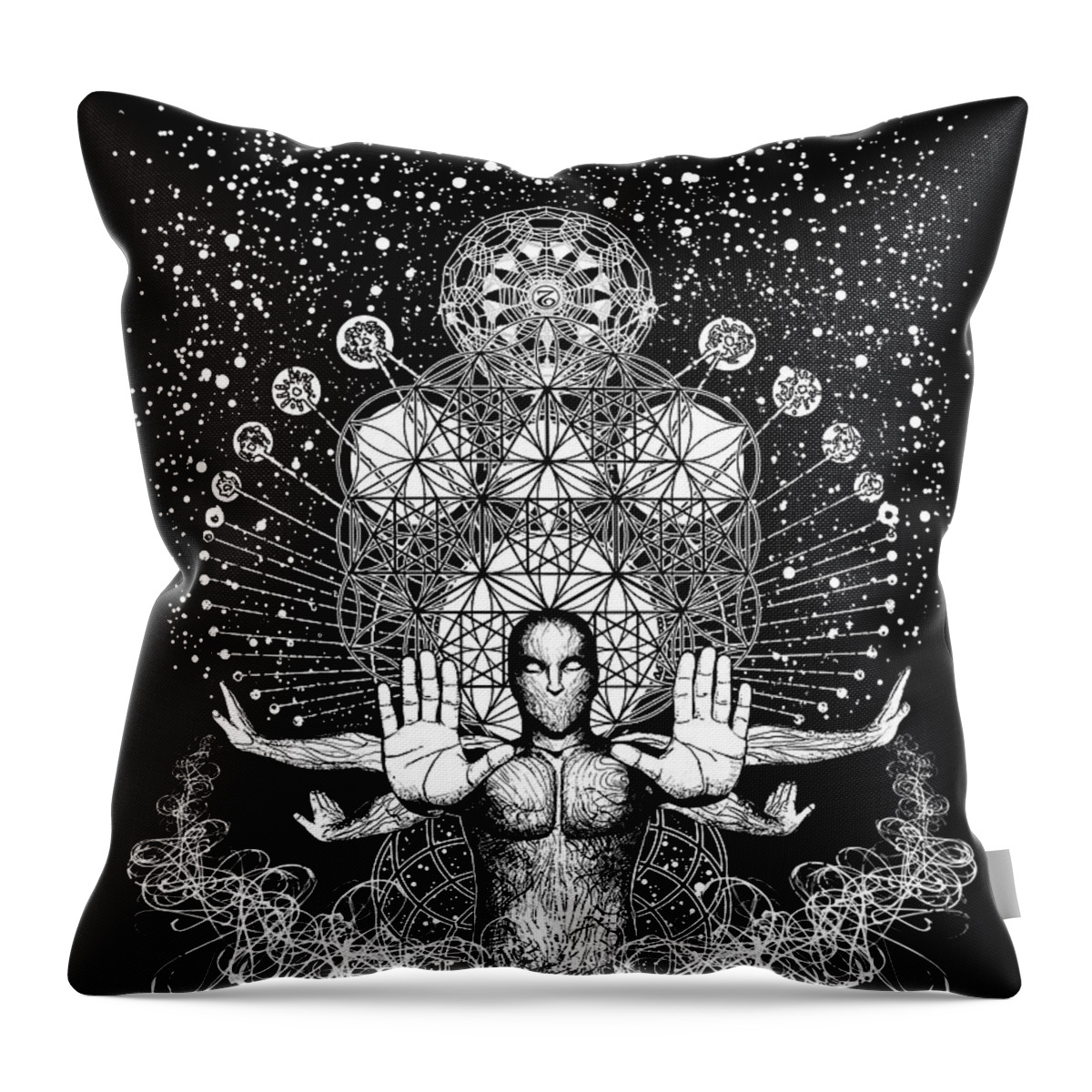 Tony Koehl Throw Pillow featuring the mixed media Push Away the Distractions by Tony Koehl
