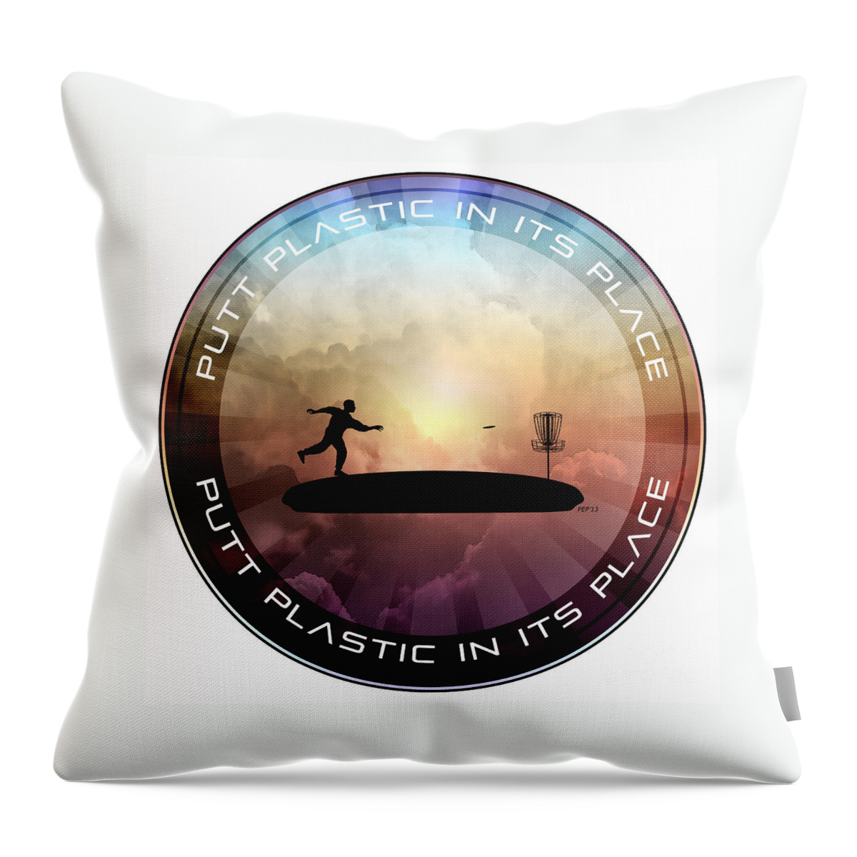 Graphic Design Throw Pillow featuring the digital art Putt Plastic In Its Place by Phil Perkins