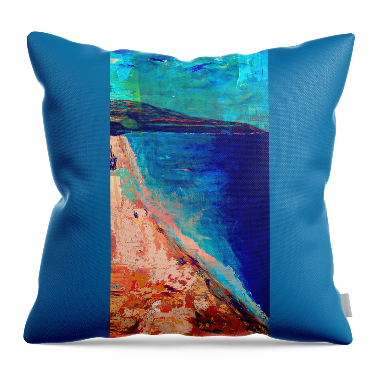 Seascape Throw Pillow featuring the painting PV Abstract by Jamie Frier