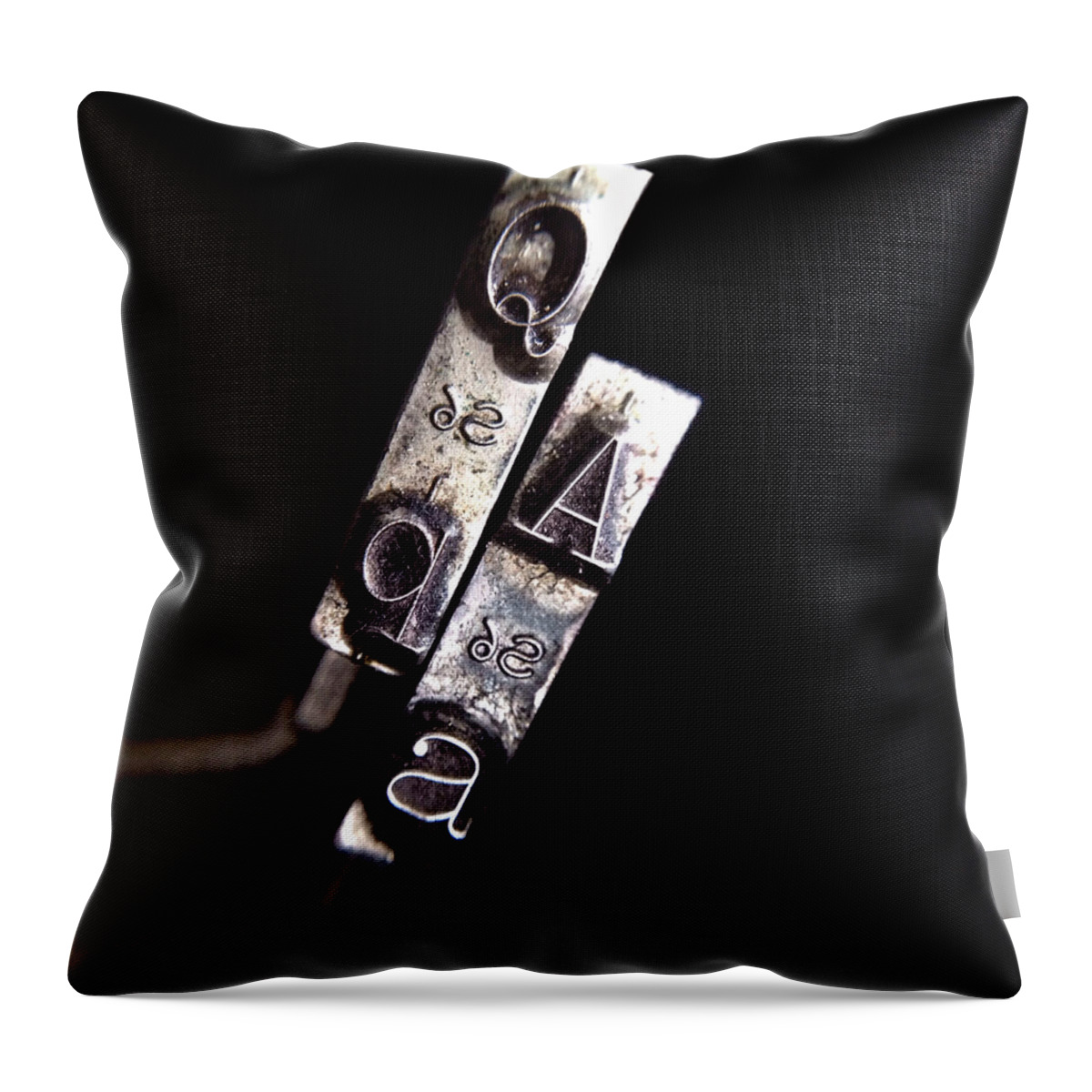 Type Throw Pillow featuring the photograph Q and A by Natasha Marco