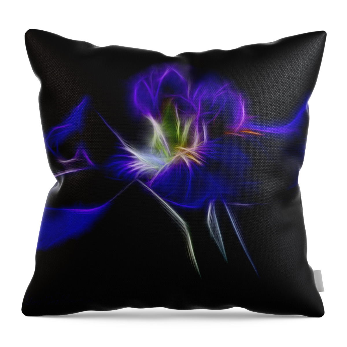 Iris Throw Pillow featuring the photograph Quasar Iris by Lucy VanSwearingen