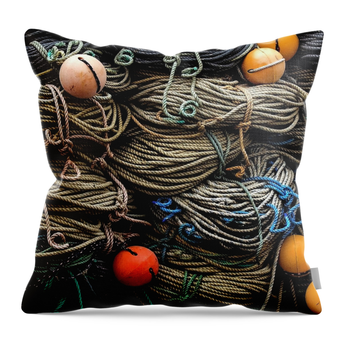 Buoy Throw Pillow featuring the photograph Quayside Textures by Www.peterjuerges.co.uk
