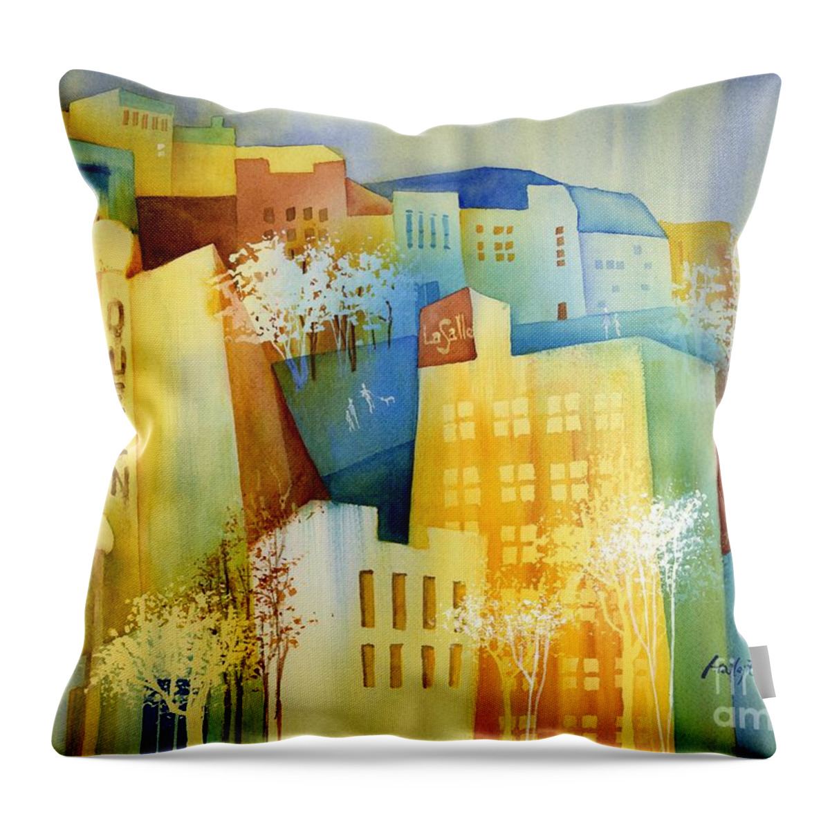 Contemporary Throw Pillow featuring the painting Queen and La Salle by Hailey E Herrera