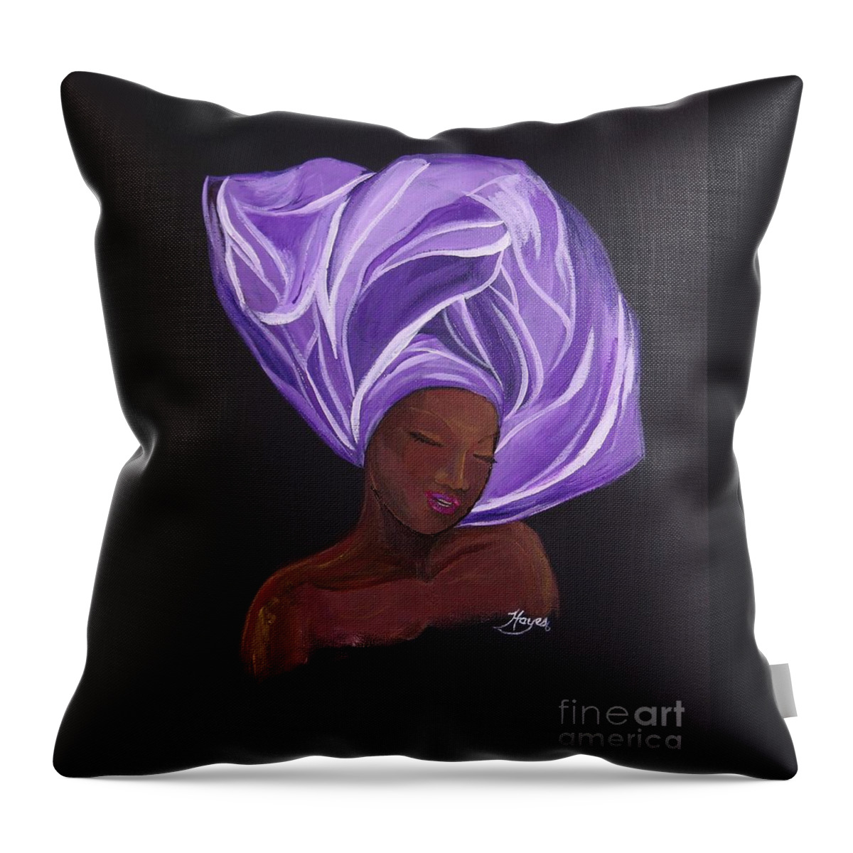 Woman Throw Pillow featuring the painting Queen Esther by Barbara Hayes
