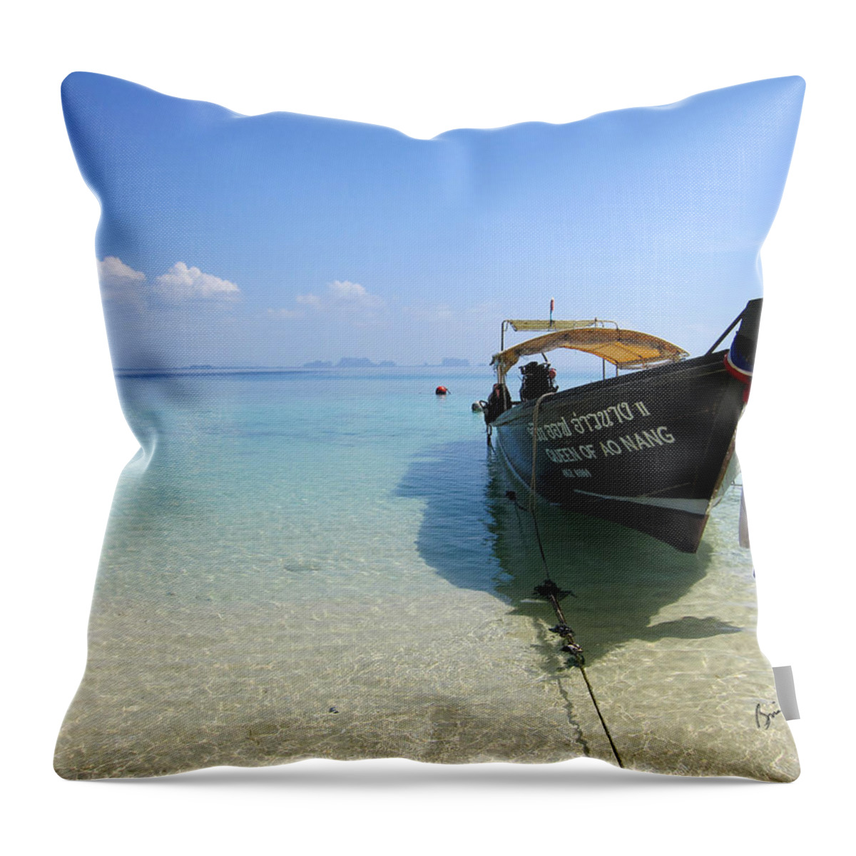 Seascape Throw Pillow featuring the photograph Queen of Ao Nang by Brian Gilna