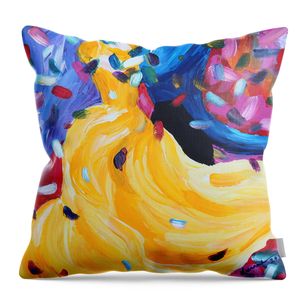 Quickstep Throw Pillow featuring the painting Quickstep by Kume Bryant