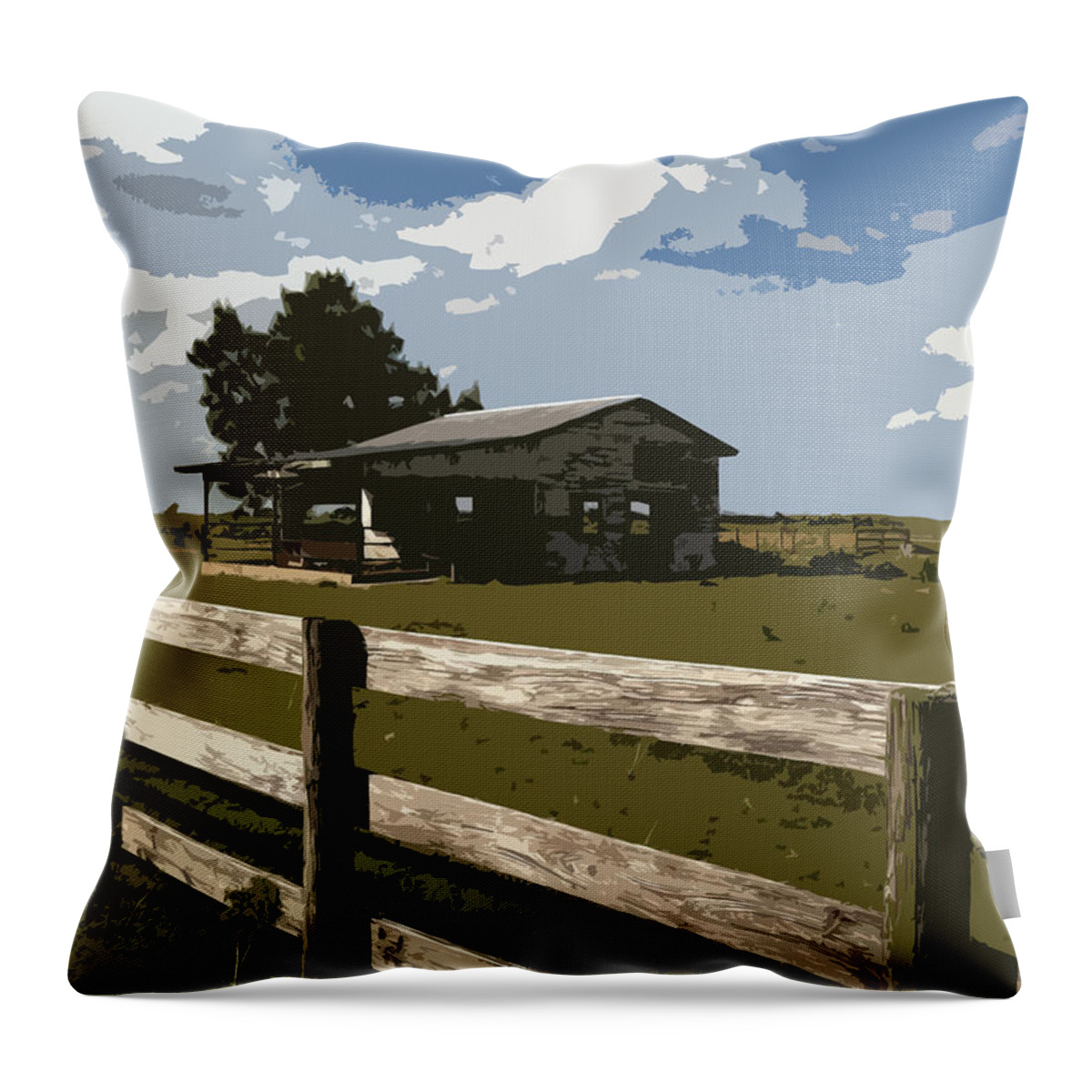 Fence Throw Pillow featuring the photograph Quiet afternoon. by Alan Metzger