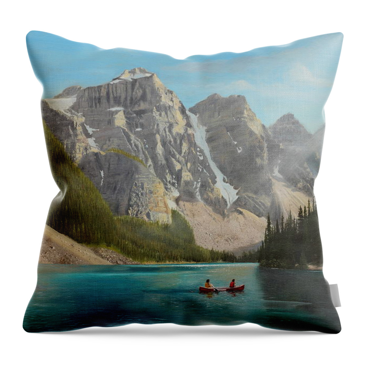 Landscape Throw Pillow featuring the painting Quiet Day by Glenn Beasley