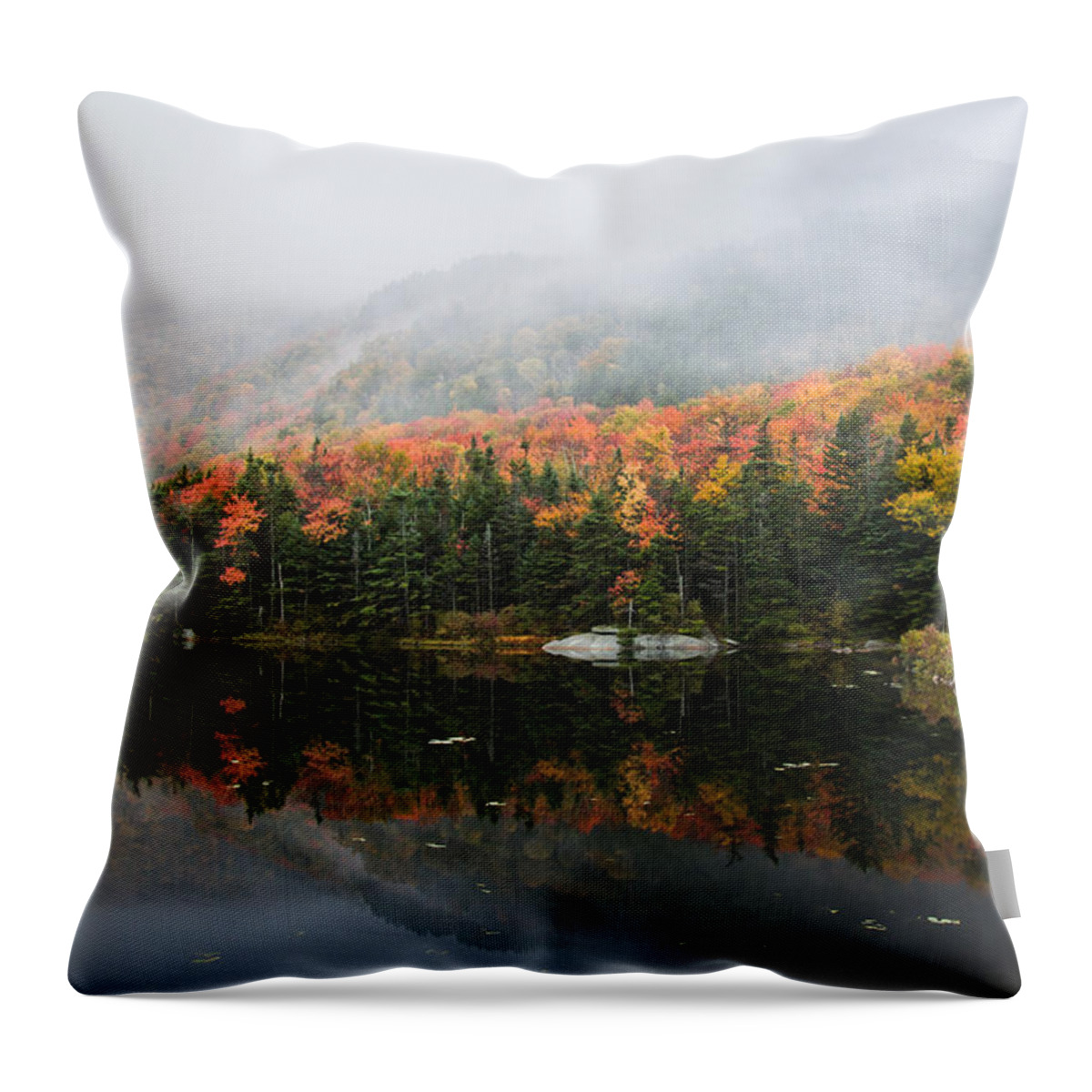 Kinsman Notch Throw Pillow featuring the photograph Quiet solitude by Jeff Folger