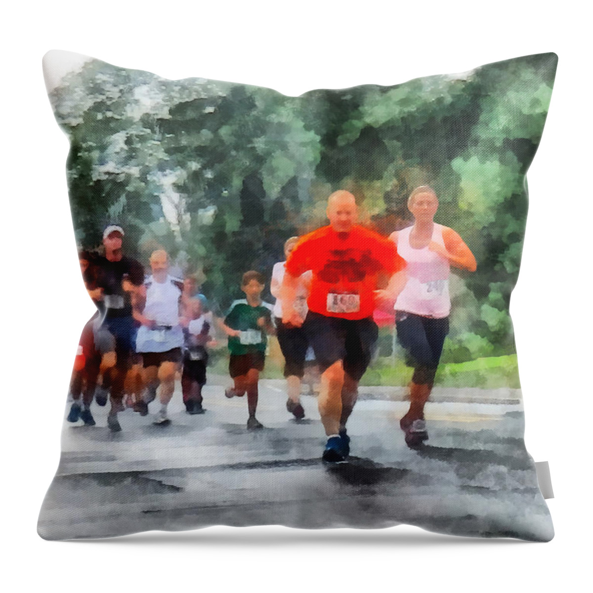 Run Throw Pillow featuring the photograph Racing in the Rain by Susan Savad