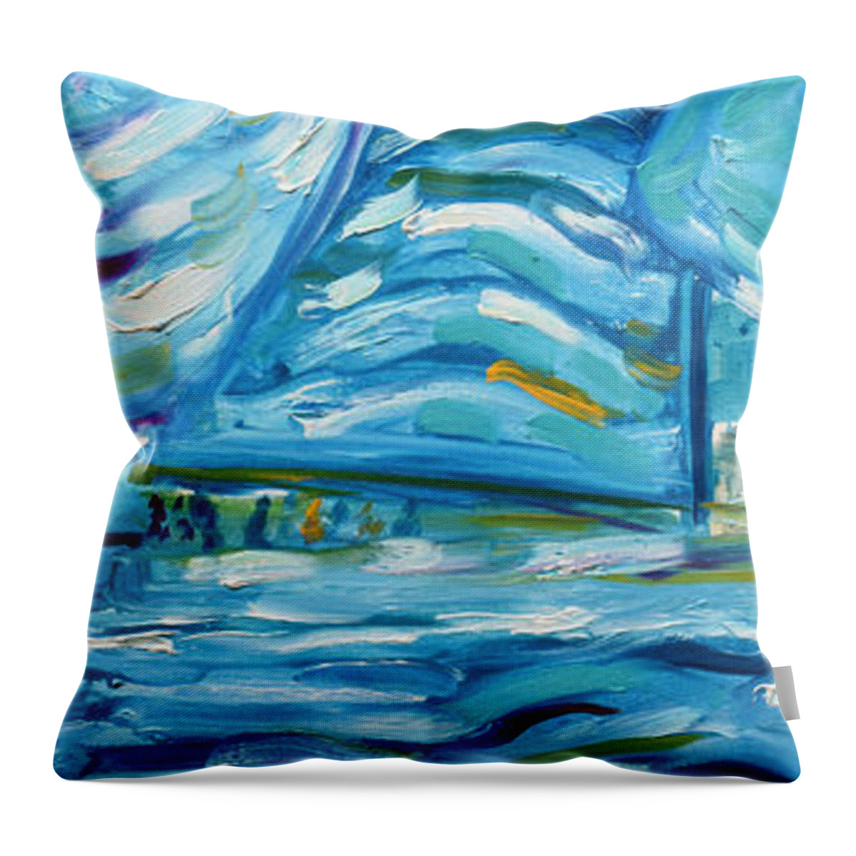 Volvo.challenge Throw Pillow featuring the painting Racing Yachts by Pete Caswell