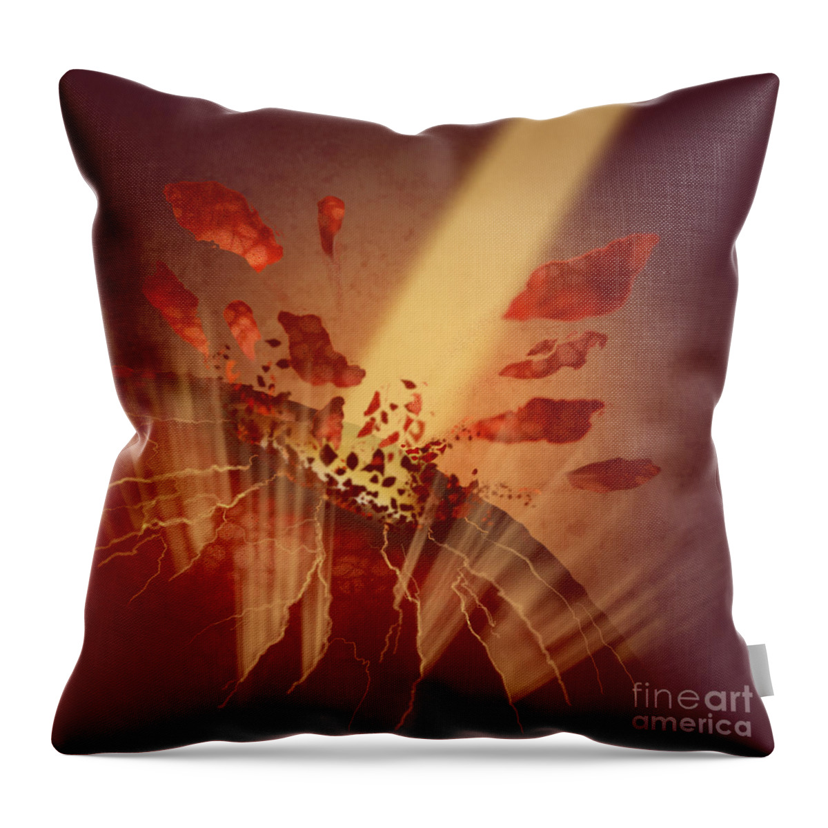 Illustration Throw Pillow featuring the photograph Radiation Destroying Tumor by Jim Dowdalls
