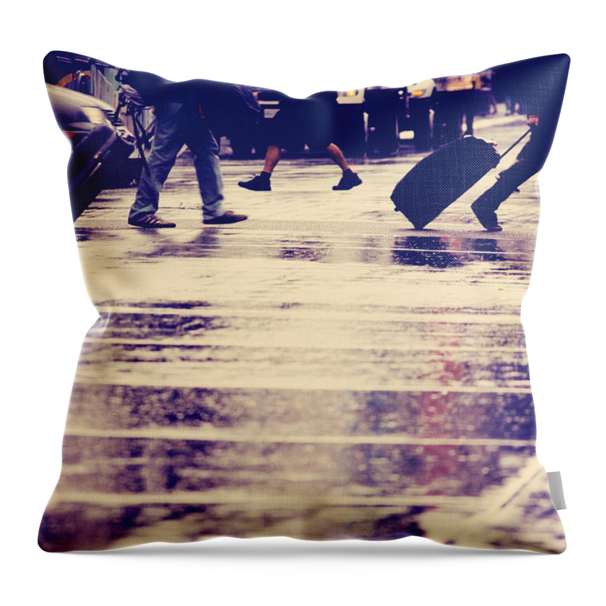 Street Throw Pillow featuring the photograph Rain Cleans Our Steps by J C