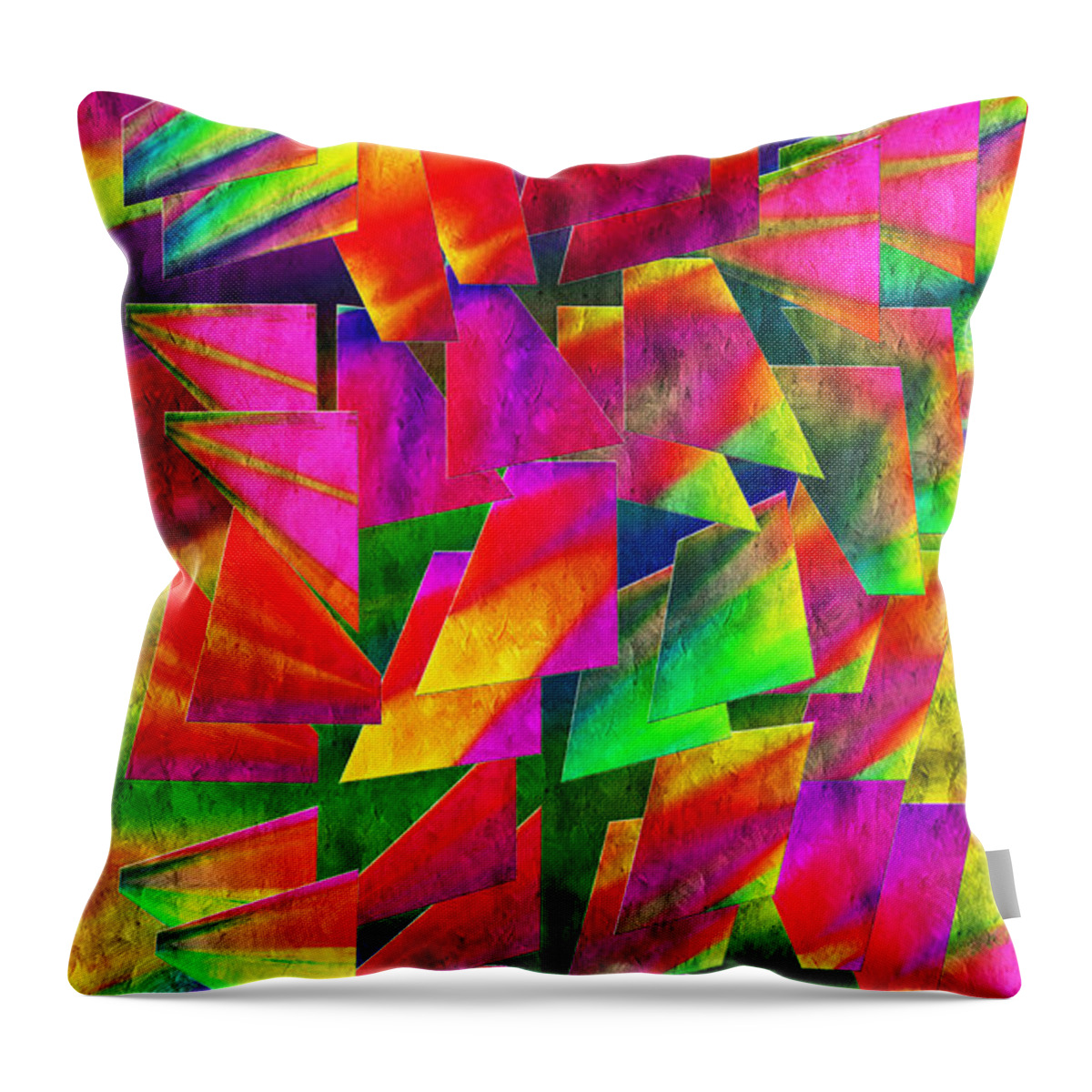 Andee Design Abstract Throw Pillow featuring the digital art Rainbow Bliss 2 - Twisted - Painterly V by Andee Design