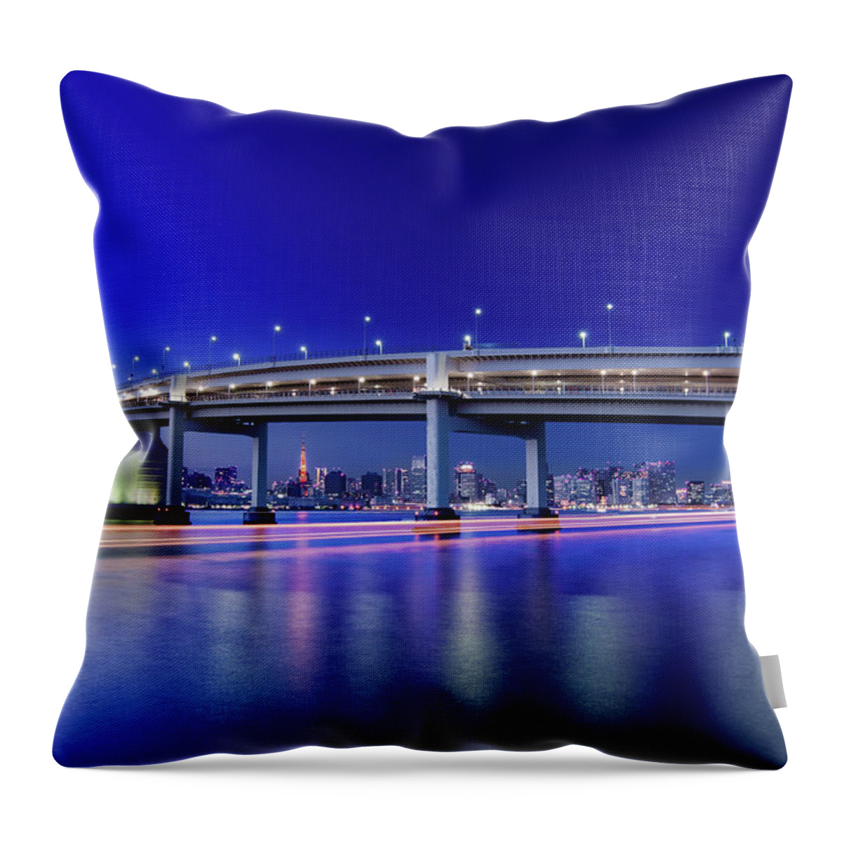 Built Structure Throw Pillow featuring the photograph Rainbow Bridge Rainbow by Image Provided By Duane Walker