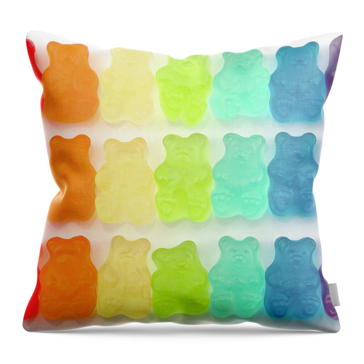 Order Throw Pillow featuring the photograph Rainbow Jelly Bear Candy by Melissa Ross