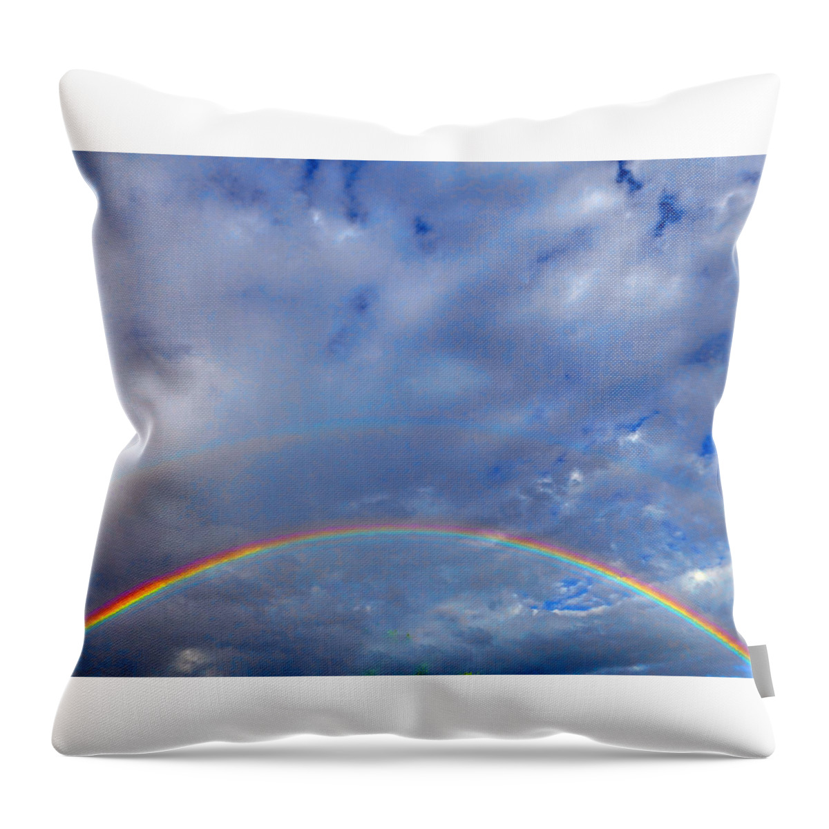 Clouds Throw Pillow featuring the photograph Rainbow Morning by Claudia Goodell