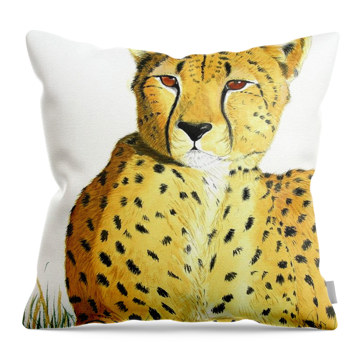 Wildlife Prints Throw Pillow featuring the painting Rajah by Joette Snyder