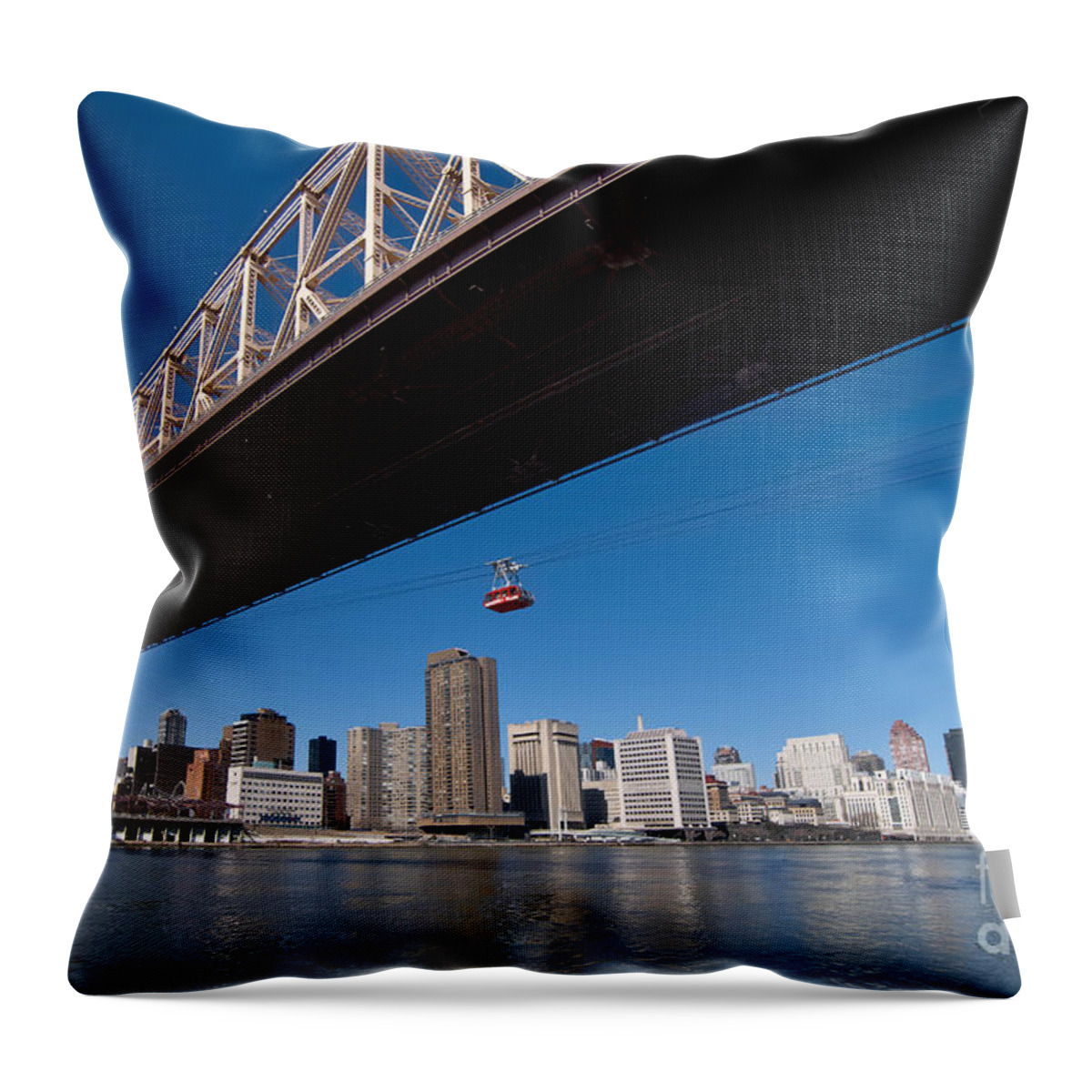 Bridge Throw Pillow featuring the photograph Randall Island Tram by Amy Cicconi