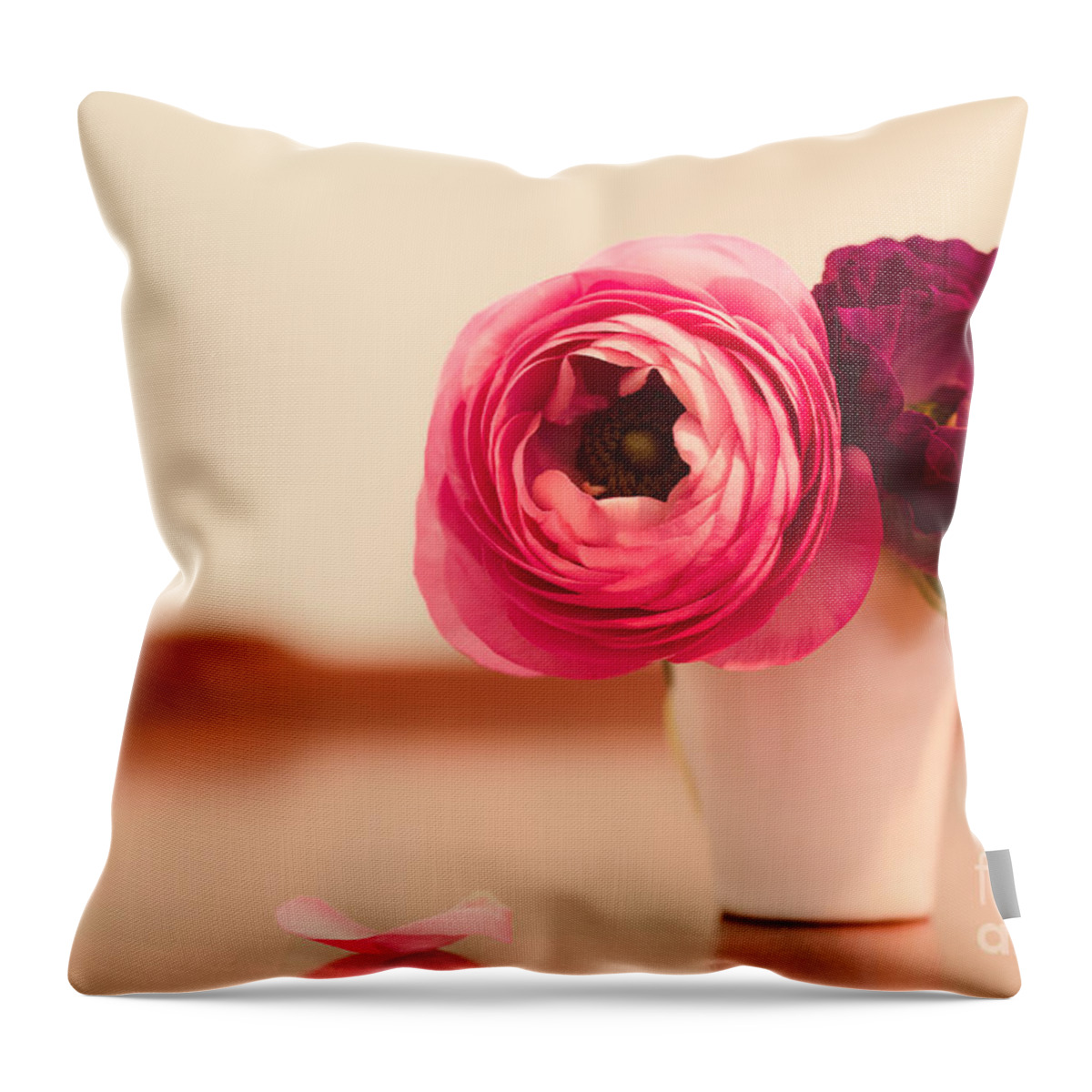 Ranunculus Throw Pillow featuring the photograph Ranunculus Love II by Mary Smyth