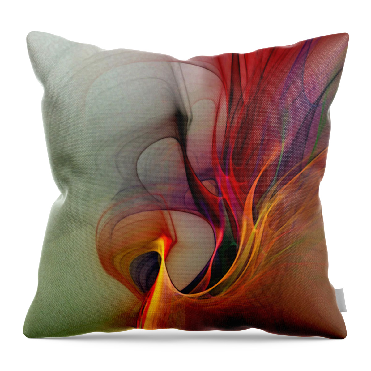 Abstract Throw Pillow featuring the digital art Rapture of the Deep-Abstract art by Karin Kuhlmann