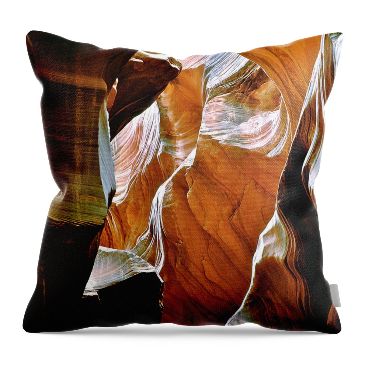 Slot Canyon Throw Pillow featuring the photograph Rattlesnake Canyon by Ed Riche