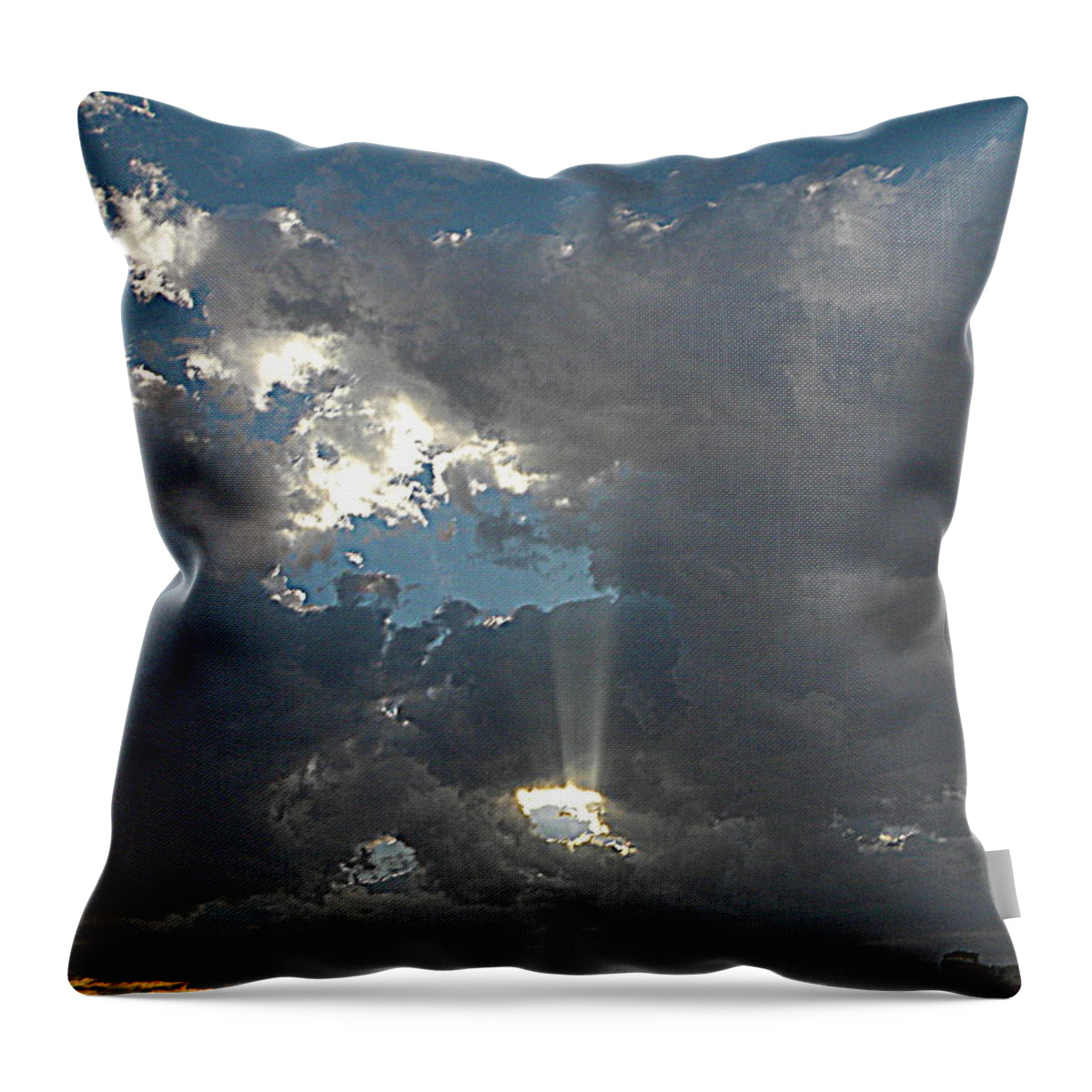 New Mexico Skies Throw Pillow featuring the photograph Ray of Light by Sian Lindemann