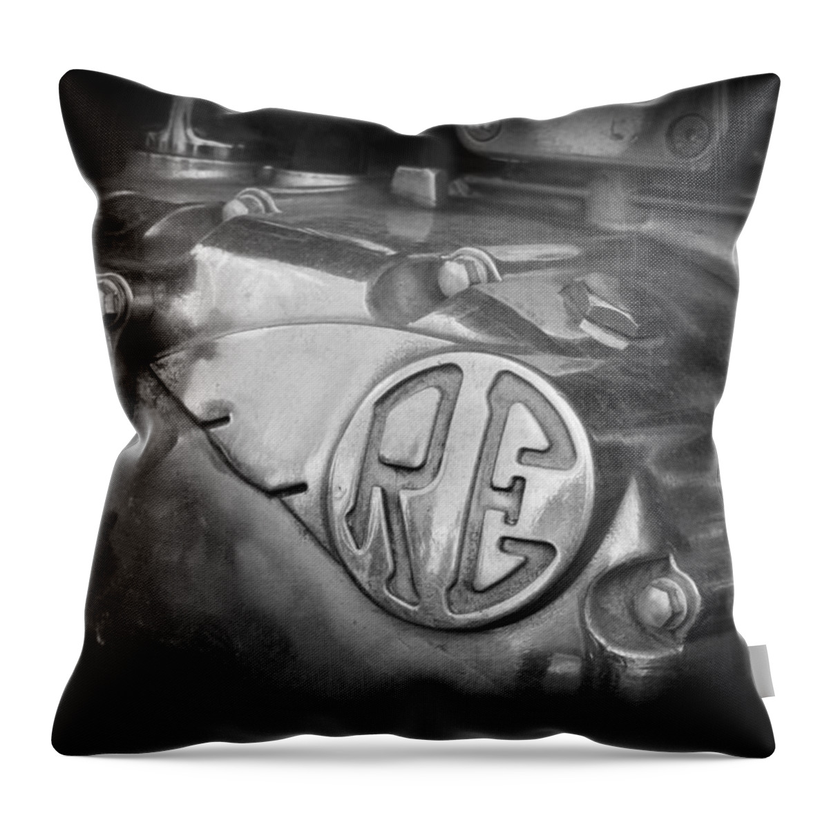Kelly Hazel Throw Pillow featuring the photograph RE Royal Enfield by Kelly Hazel