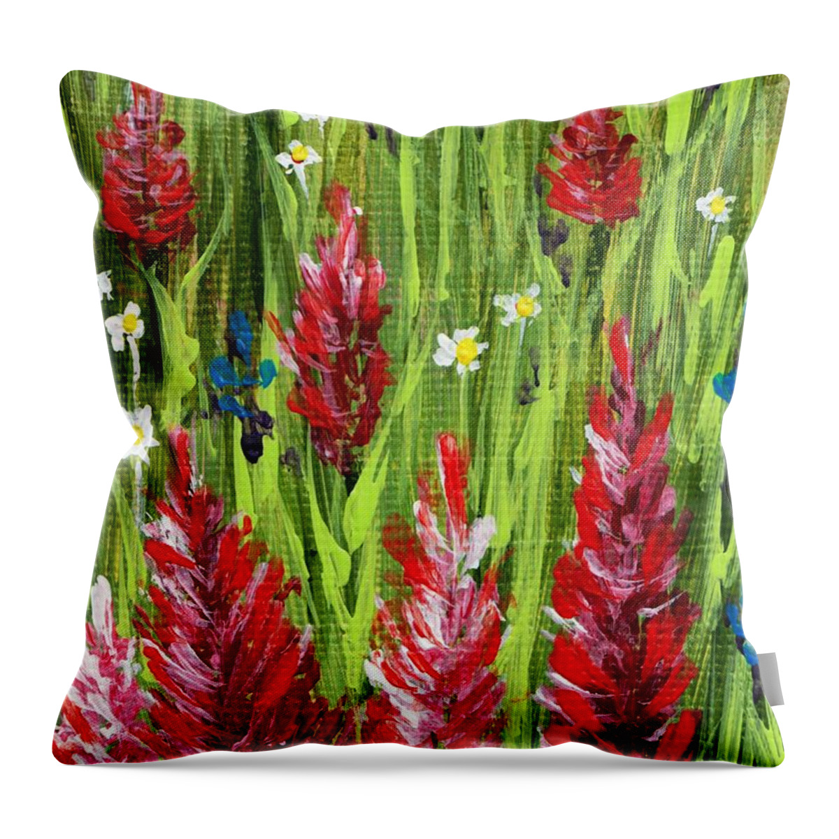 Grass Throw Pillow featuring the painting Reaching Up by Anastasiya Malakhova