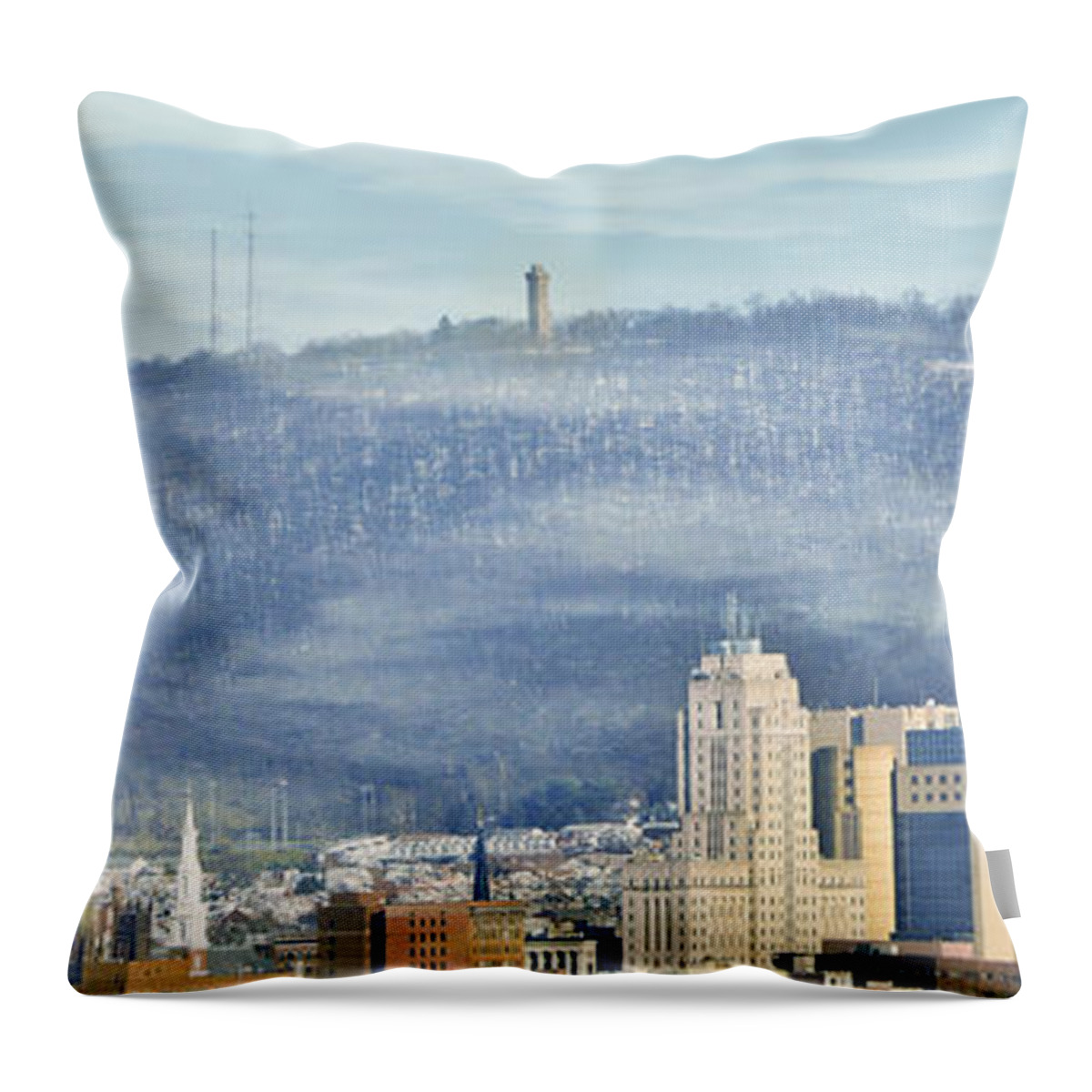 Reading Throw Pillow featuring the photograph Reading Skyline by Trish Tritz