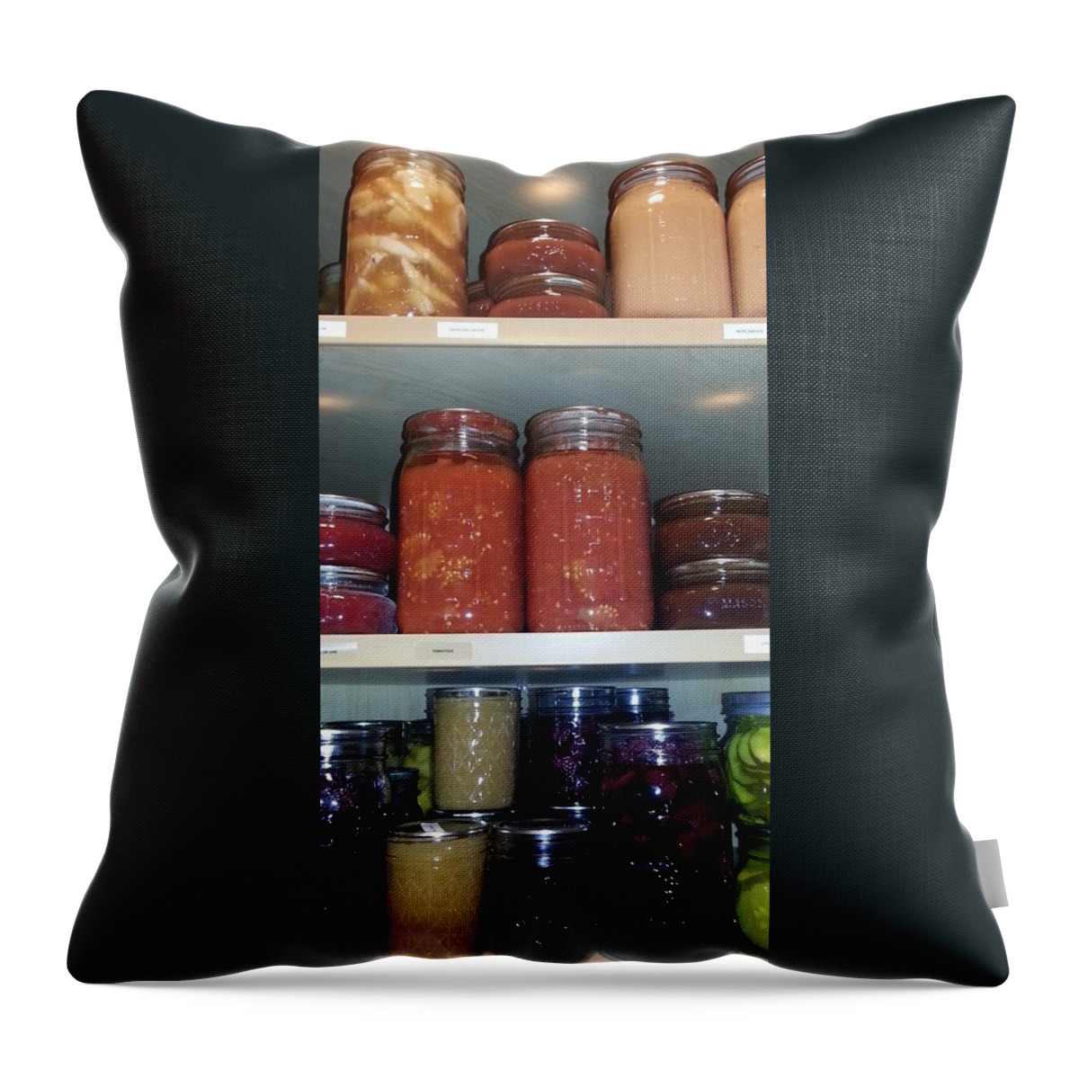 Jars Of Food Throw Pillow featuring the photograph Ready for Winter by Caryl J Bohn