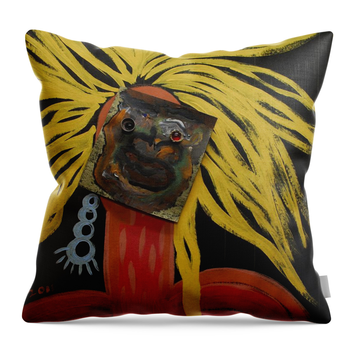 Painting Throw Pillow featuring the painting Real Yellow by Cleaster Cotton