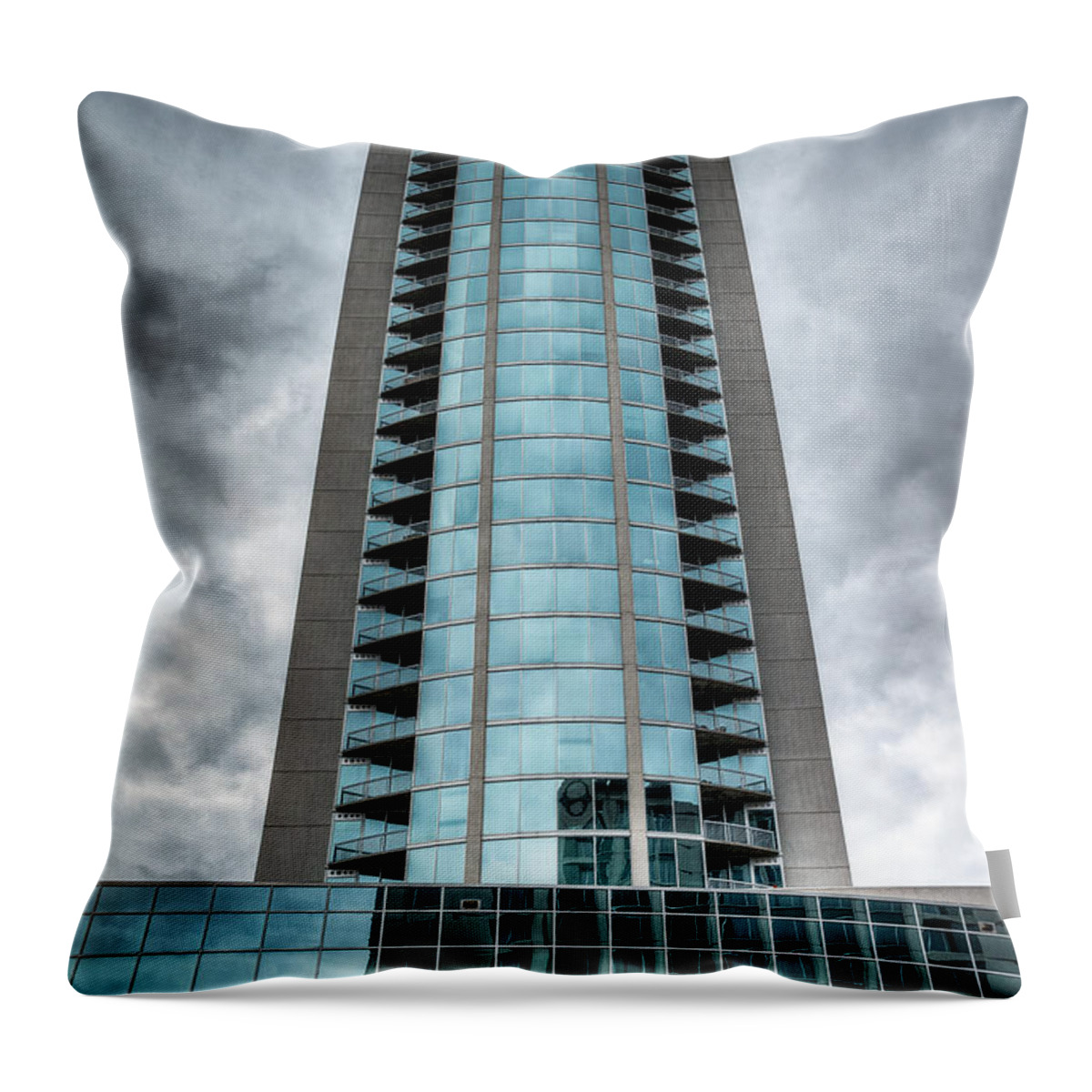 Realm Throw Pillow featuring the photograph Realm Condos Atlanta by Brett Engle