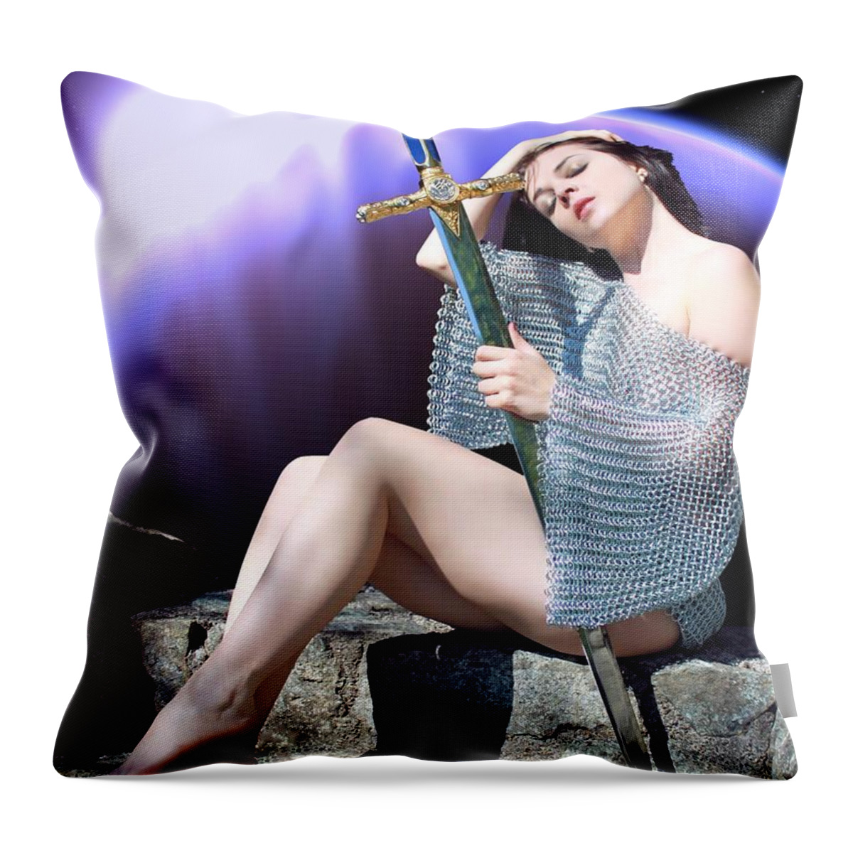 Fantasy Throw Pillow featuring the painting Rebel Rising by Jon Volden