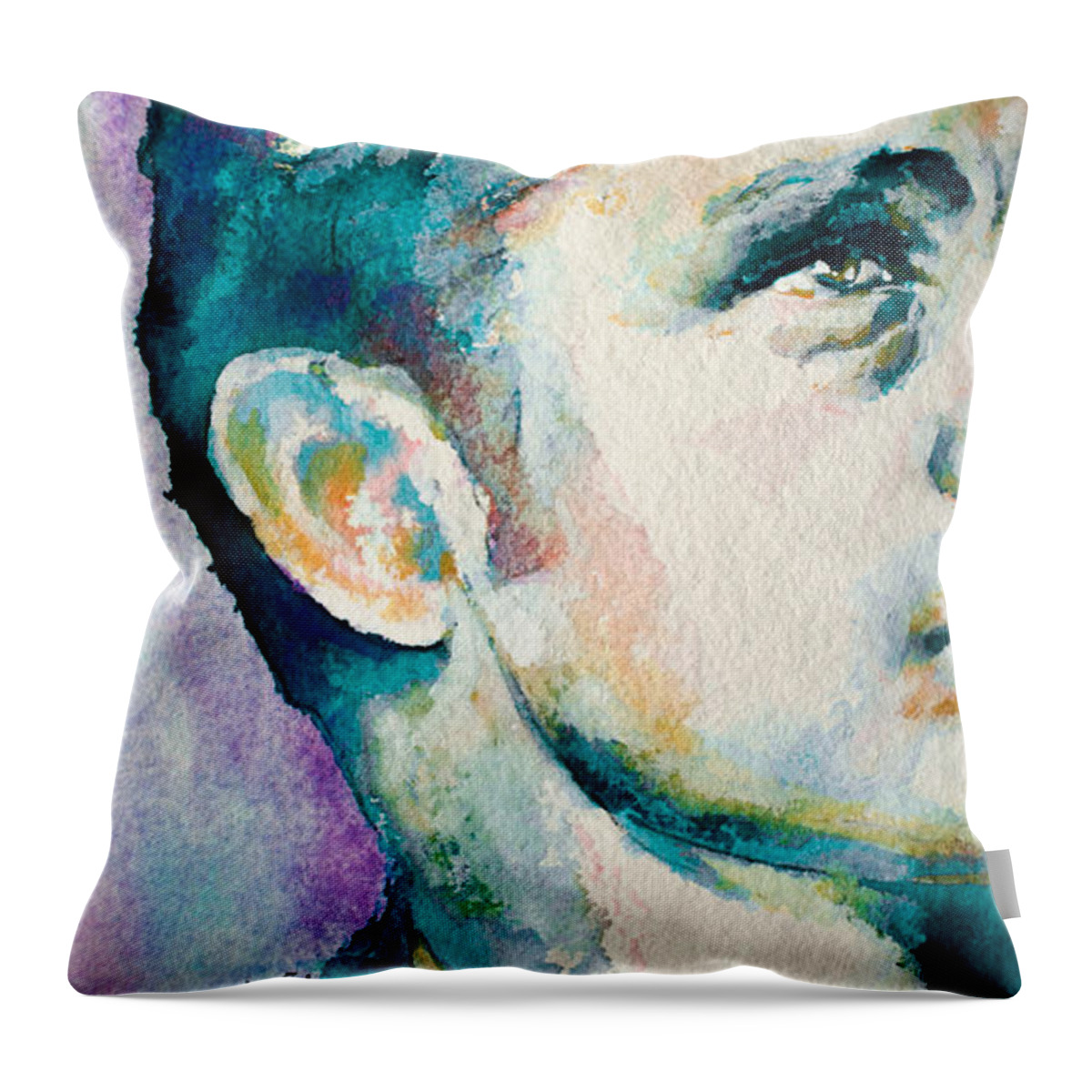 James Dean Throw Pillow featuring the painting Rebel Without a Cause 2 by Laur Iduc