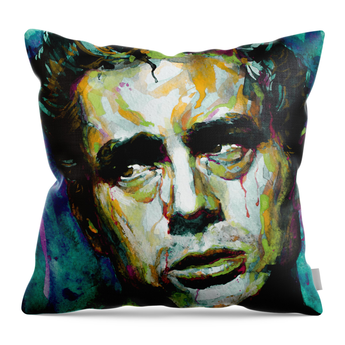 James Dean Throw Pillow featuring the painting Rebel Without A Cause 4 by Laur Iduc