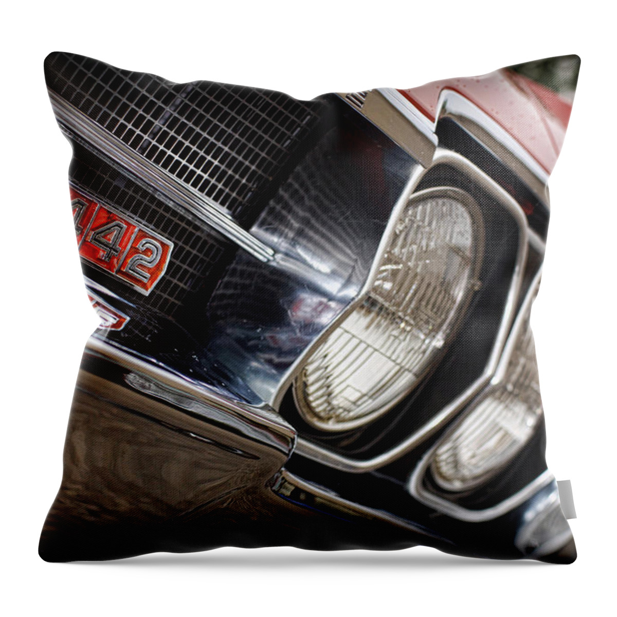 Red Throw Pillow featuring the photograph Red 1966 Olds 442 by Gordon Dean II