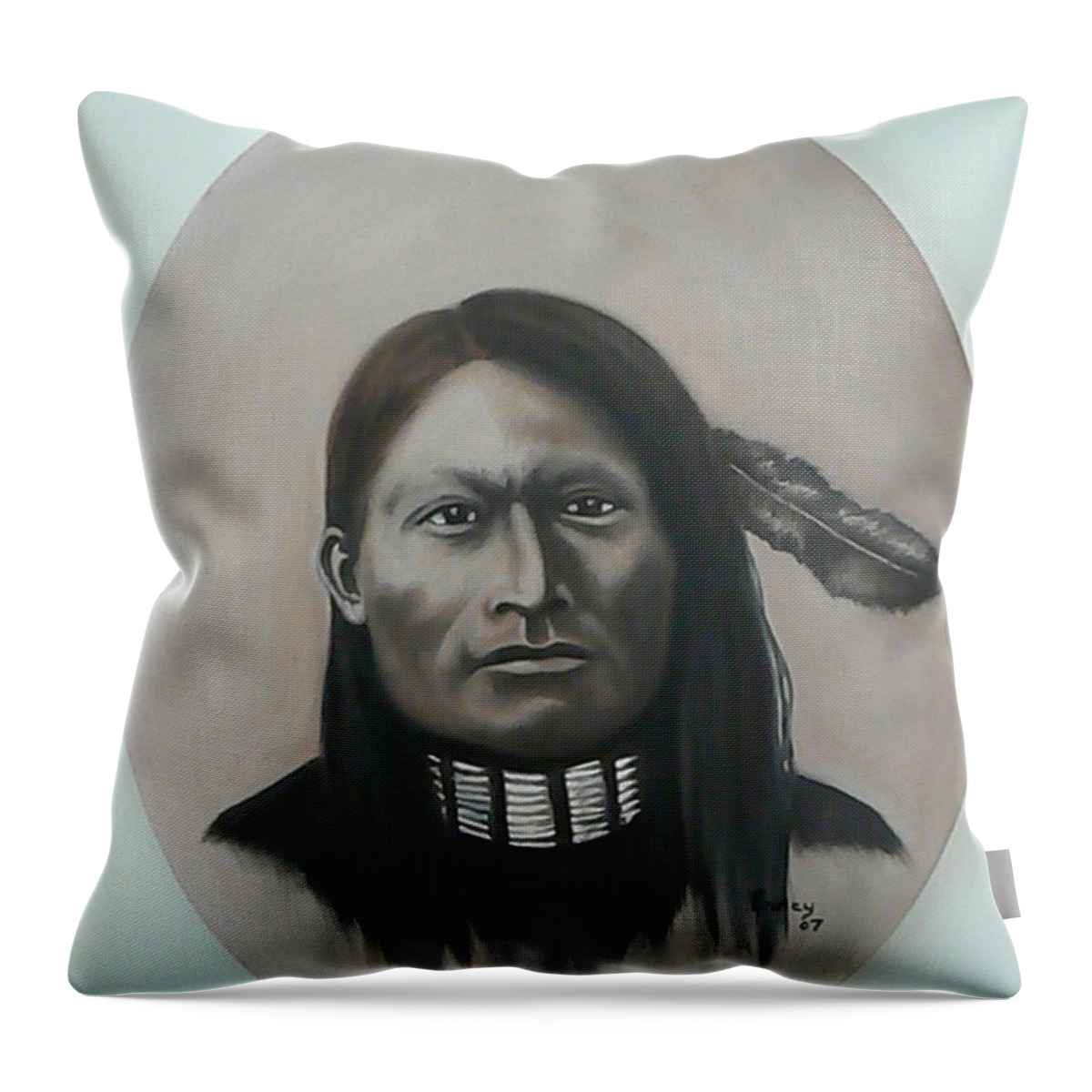 Michael Throw Pillow featuring the painting Red Armed Panther by Michael TMAD Finney